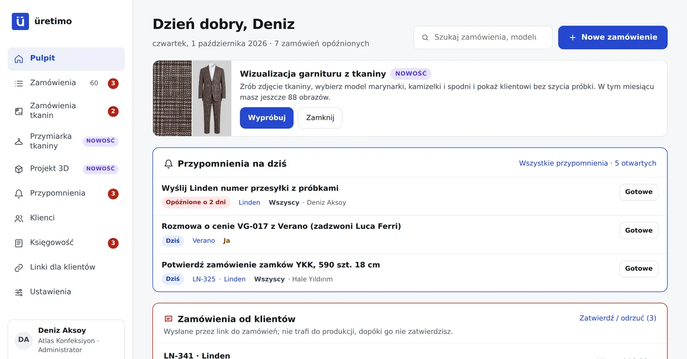 Pulpit: liczba opóźnionych zamówień, najstarsze opóźnienie i zamówienia z terminem w ciągu 30 dni